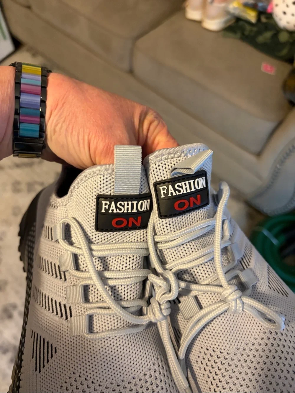 Unbranded Men’s Lightweight Gray Mesh Athletic Sneakers